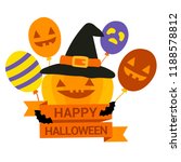 cute cartoon happy halloween... | Shutterstock .eps vector #1188578812