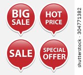 red sale bubble tags | Shutterstock .eps vector #304771382