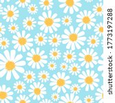 seamless of hand drawn daisy... | Shutterstock .eps vector #1773197288