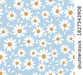 cute hand drawn daisies pattern ... | Shutterstock .eps vector #1827543908