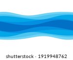 Abstract Blue Wave On White...