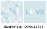 seamless pattern with daisy... | Shutterstock .eps vector #2090163925