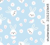seamless pattern with rabbit... | Shutterstock .eps vector #2131215645