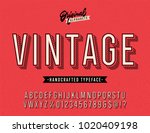 vintage stylish alphabet with... | Shutterstock .eps vector #1020409198