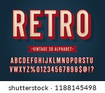 'retro' vintage 3d sans serif... | Shutterstock .eps vector #1188145498
