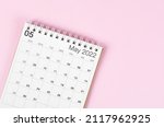May 2022 Desk Calendar On Pink...