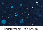 space flat background with... | Shutterstock .eps vector #756426202