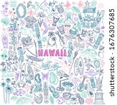 Hawaii Doodle Set. Traditional...