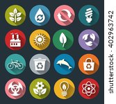 set of eco icons in flat style... | Shutterstock . vector #402963742