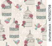 Seamless Pattern With Birds ...