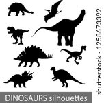 dinosaurs silhouettes vector... | Shutterstock .eps vector #1258673392