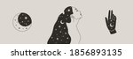 set of mystical woman and moon  ... | Shutterstock .eps vector #1856893135