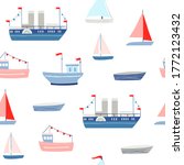 ship seamless pattern. vector... | Shutterstock .eps vector #1772123432