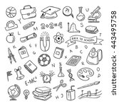 school clipart. vector doodle... | Shutterstock .eps vector #443495758