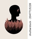 burnout syndrome  silhouette of ... | Shutterstock .eps vector #2047715228