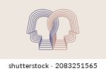 two intertwined human heads.... | Shutterstock .eps vector #2083251565