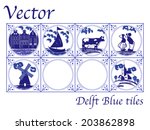 Vector Delft Blue Dutch Tiles...
