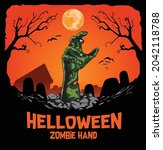 zombie hand illustration coming ... | Shutterstock .eps vector #2042118788