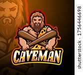 Caveman Esport Logo Mascot...