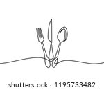 continuous one line drawing.... | Shutterstock .eps vector #1195733482