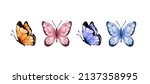 colorful butterflies watercolor ...