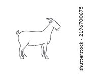 Goat Linear Icon Silhouette....
