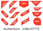 new ribbons. corner banner  new ... | Shutterstock .eps vector #1386157772