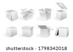 a set of open and closed boxes... | Shutterstock .eps vector #1798342018