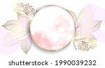round gold frame with flowers.... | Shutterstock .eps vector #1990039232