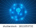 digital lines idea bulb... | Shutterstock .eps vector #1811053732