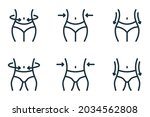 slimming waist. woman and man... | Shutterstock .eps vector #2034562808