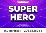 super hero 3d text style effect ... | Shutterstock .eps vector #2068535165