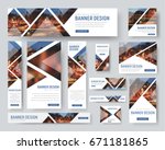 template of white banners of... | Shutterstock .eps vector #671181865