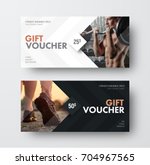 vector gift voucher template... | Shutterstock .eps vector #704967565