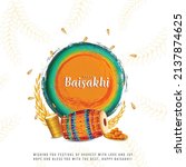 illustration of happy baisakhi... | Shutterstock .eps vector #2137874625