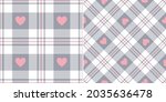check pattern with hearts for... | Shutterstock .eps vector #2035636478