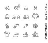 covid 19 and protect icons set  ... | Shutterstock .eps vector #1691174512