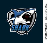 shark mascot logo. shark esport ... | Shutterstock .eps vector #1332192452