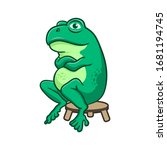 cute frog cartoon isolated on... | Shutterstock .eps vector #1681194745