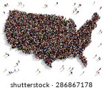 Large Group Of People Seen From ...