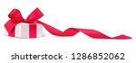 white gift box with red bow and ... | Shutterstock .eps vector #1286852062