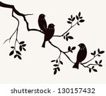 Vector Silhouette Of Spring...