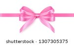 decorative pink bow with... | Shutterstock .eps vector #1307305375
