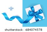 decorative gift box with blue... | Shutterstock .eps vector #684074578