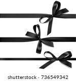 set of black bow with... | Shutterstock .eps vector #736549342