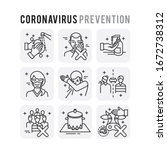 coronavirus prevention set... | Shutterstock .eps vector #1672738312