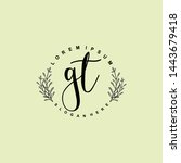 gt initial beauty floral logo... | Shutterstock .eps vector #1443679418