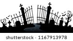 cemetery gate silhouette theme... | Shutterstock .eps vector #1167913978