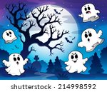 spooky tree theme image 9  ... | Shutterstock .eps vector #214998592