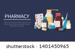 medicine set. pharmacy web... | Shutterstock .eps vector #1401450965